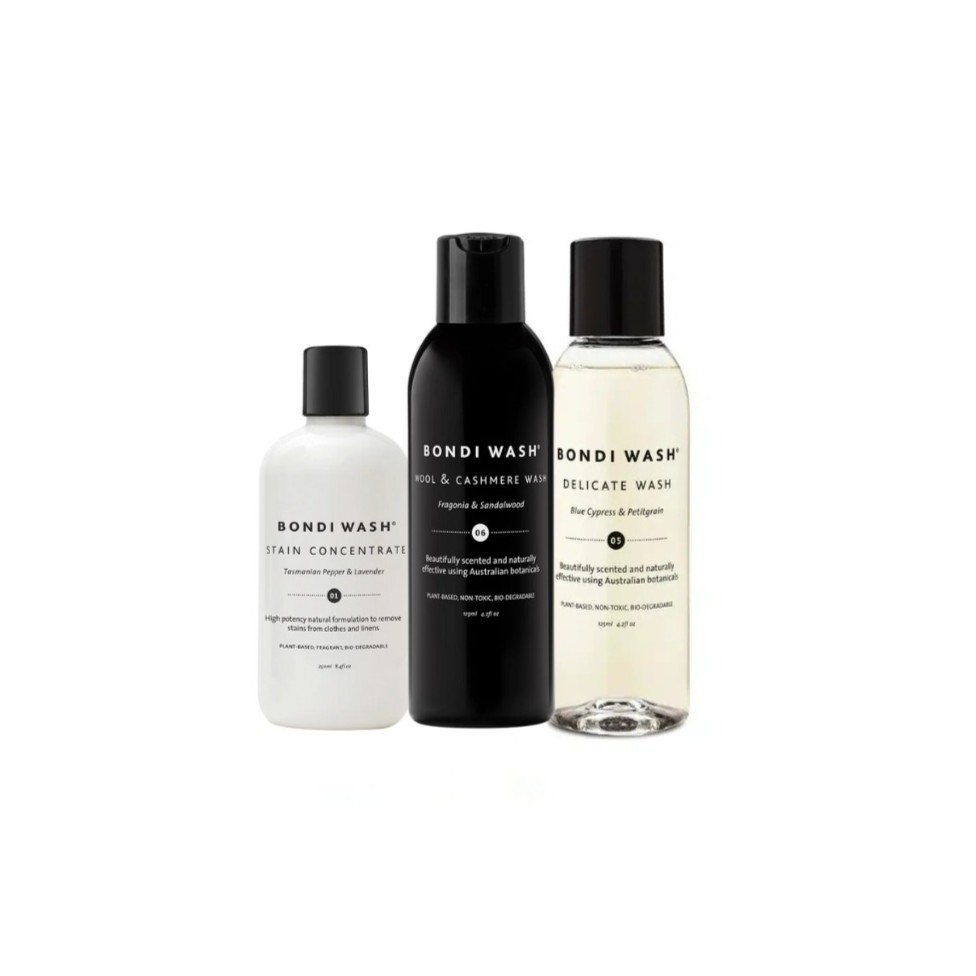 11f1a4b9-1b11-4d0b-985d-0e1284097b78 Trio Kit for Detergent - Mini Wool & Cashmere Wash + Mini Delicate Wash + Tasmanian Pepper & Lavender Stain Concentrate - Bondi Wash - imagine 1